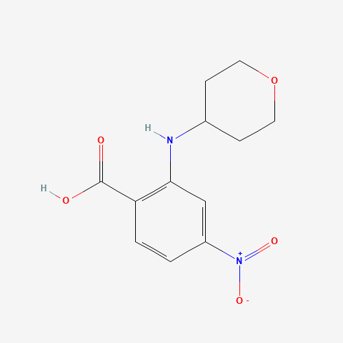 4-nitro-2-(oxan-4-ylamino)benzoic acid (CAS: 1034975-48-8) - Chemical Structure and Molecular Formula 