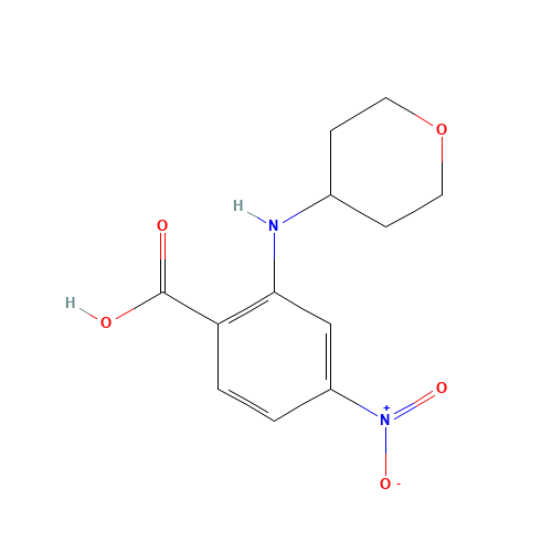 4-nitro-2-(oxan-4-ylamino)benzoic acid (CAS: 1034975-48-8) - Chemical Structure and Molecular Formula 