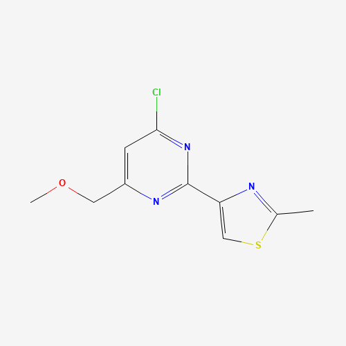 4-[4-chloro-6-(methoxymethyl)pyrimidin-2-yl]-2-methyl-1,3-thiazole (CAS: 263897-42-3) - Chemical Structure and Molecular Formula 