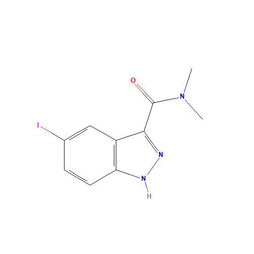 5-iodo-N,N-dimethyl-1H-indazole-3-carboxamide (CAS: 1180130-63-5) - Chemical Structure and Molecular Formula 