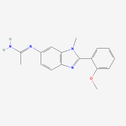 N'-[2-(2-methoxyphenyl)-3-methylbenzimidazol-5-yl]ethanimidamide (CAS: 863770-81-4) - Chemical Structure and Molecular Formula 