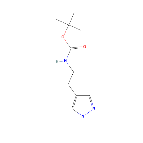 tert-butyl N-[2-(1-methylpyrazol-4-yl)ethyl]carbamate (CAS: 1188264-99-4) - Chemical Structure and Molecular Formula 