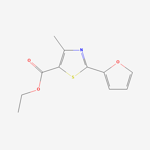 ethyl 2-(furan-2-yl)-4-methyl-1,3-thiazole-5-carboxylate (CAS: 886497-27-4) - Chemical Structure and Molecular Formula 
