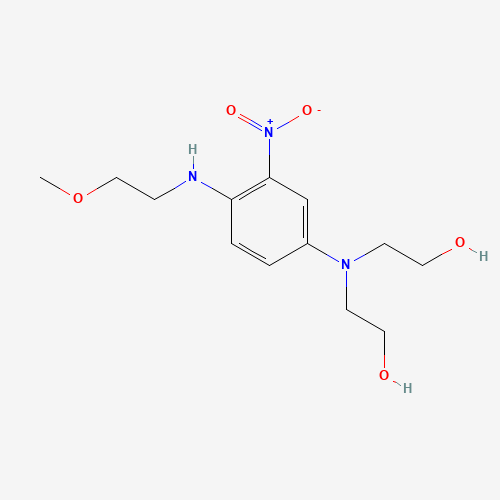 2-[N-(2-hydroxyethyl)-4-(2-methoxyethylamino)-3-nitroanilino]ethanol (CAS: 23920-15-2) - Chemical Structure and Molecular Formula 