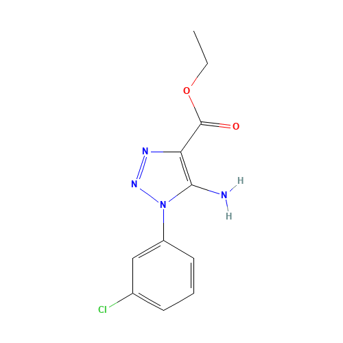 ethyl 5-amino-1-(3-chlorophenyl)triazole-4-carboxylate (CAS: 28924-60-9) - Chemical Structure and Molecular Formula 