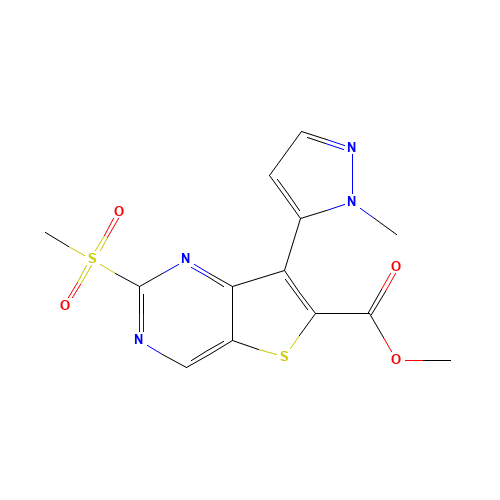 methyl 7-(2-methylpyrazol-3-yl)-2-methylsulfonylthieno[3,2-d]pyrimidine-6-carboxylate (CAS: 1462950-26-0) - Related Chemical Product