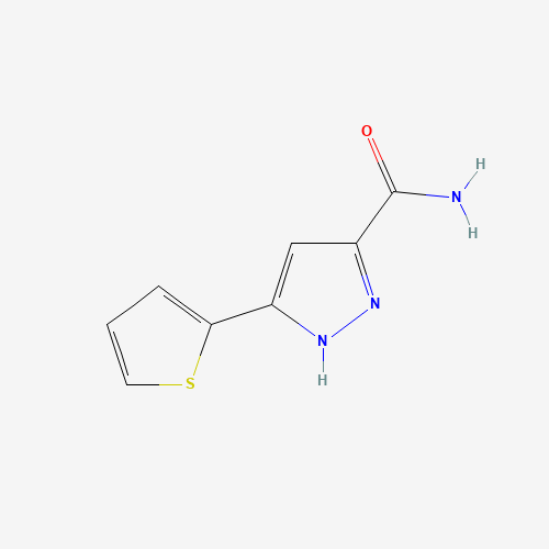 5-thiophen-2-yl-1H-pyrazole-3-carboxamide (CAS: 1240279-47-3) - Chemical Structure and Molecular Formula 