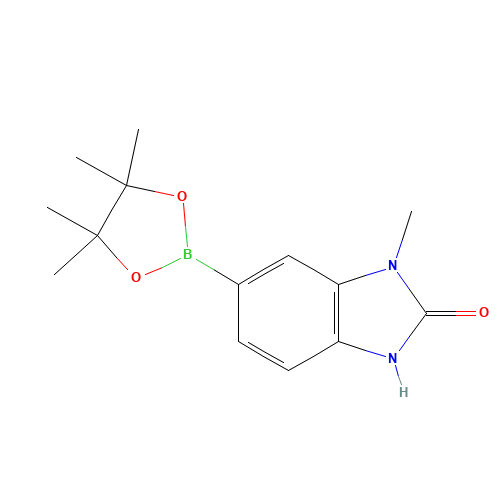 3-methyl-5-(4,4,5,5-tetramethyl-1,3,2-dioxaborolan-2-yl)-1H-benzimidazol-2-one (CAS: 944805-83-8) - Chemical Structure and Molecular Formula 