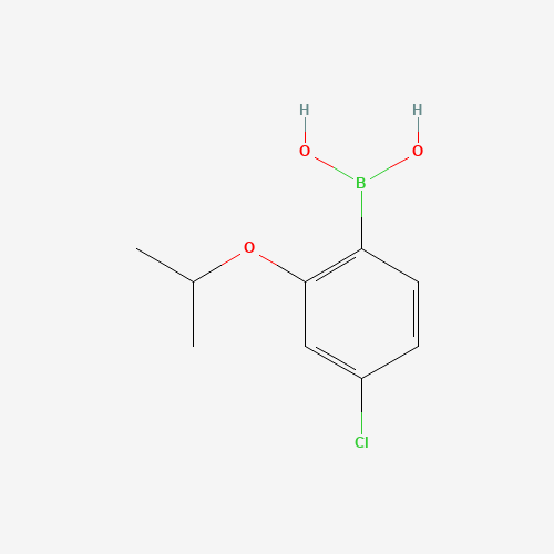 (4-chloro-2-propan-2-yloxyphenyl)boronic acid (CAS: 1256355-04-0) - Chemical Structure and Molecular Formula 