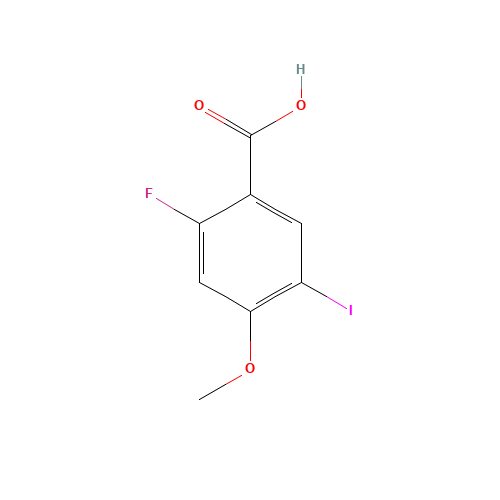 2-fluoro-5-iodo-4-methoxybenzoic acid (CAS: 1000162-78-6) - Chemical Structure and Molecular Formula 