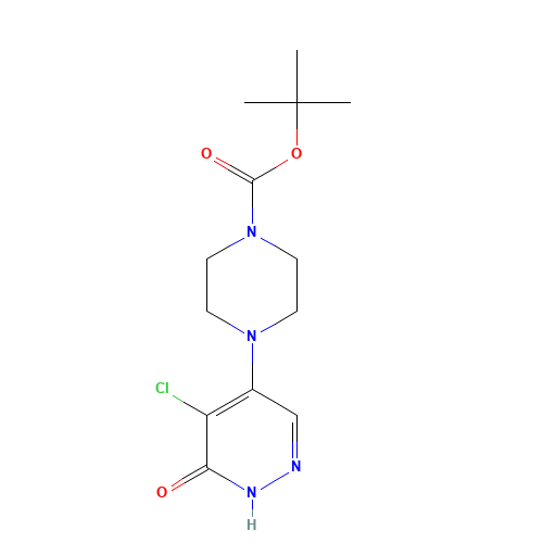 tert-butyl 4-(5-chloro-6-oxo-1H-pyridazin-4-yl)piperazine-1-carboxylate (CAS: 1062118-80-2) - Chemical Structure and Molecular Formula 