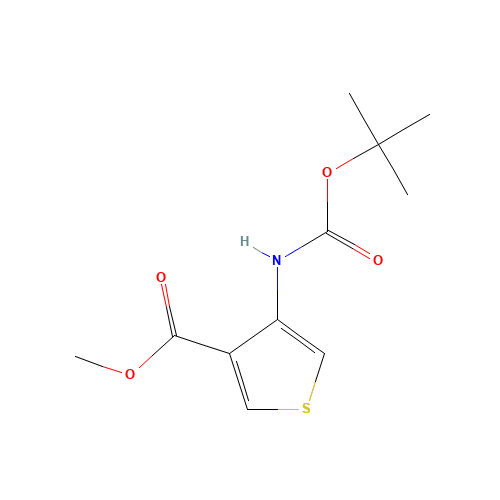 methyl 4-[(2-methylpropan-2-yl)oxycarbonylamino]thiophene-3-carboxylate (CAS: 161940-20-1) - Chemical Structure and Molecular Formula 