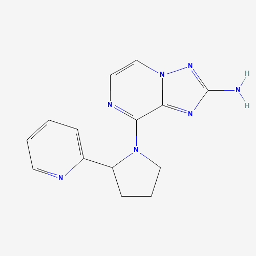 8-(2-pyridin-2-ylpyrrolidin-1-yl)-[1,2,4]triazolo[1,5-a]pyrazin-2-amine (CAS: 1360612-78-7) - Chemical Structure and Molecular Formula 