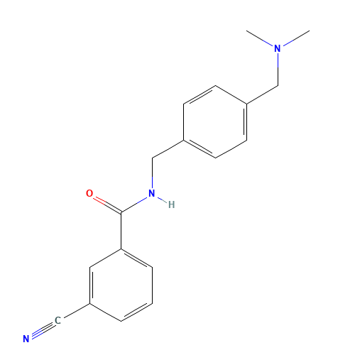 3-cyano-N-[[4-[(dimethylamino)methyl]phenyl]methyl]benzamide (CAS: 325125-57-3) - Chemical Structure and Molecular Formula 