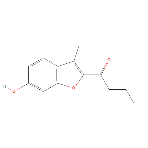 1-(6-hydroxy-3-methyl-1-benzofuran-2-yl)butan-1-one (CAS: 99245-46-2) - Chemical Structure and Molecular Formula 