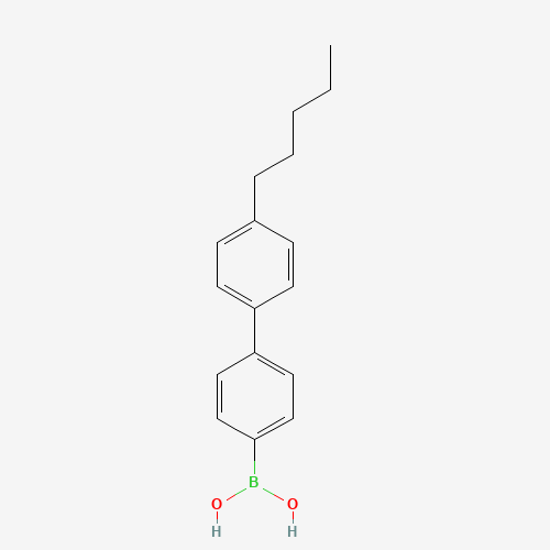 [4-(4-pentylphenyl)phenyl]boronic acid (CAS: 121554-18-5) - Chemical Structure and Molecular Formula 