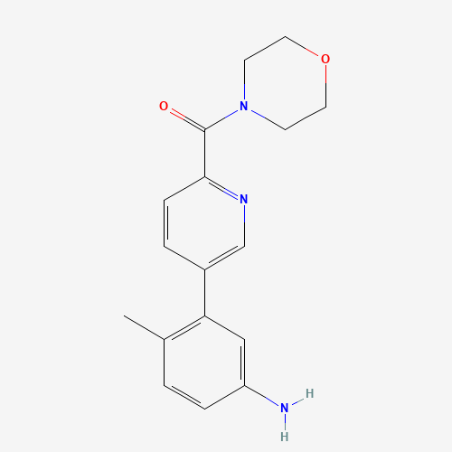 [5-(5-amino-2-methylphenyl)pyridin-2-yl]-morpholin-4-ylmethanone (CAS: 1207878-05-4) - Chemical Structure and Molecular Formula 