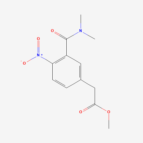 methyl 2-[3-(dimethylcarbamoyl)-4-nitrophenyl]acetate (CAS: 594844-71-0) - Chemical Structure and Molecular Formula 
