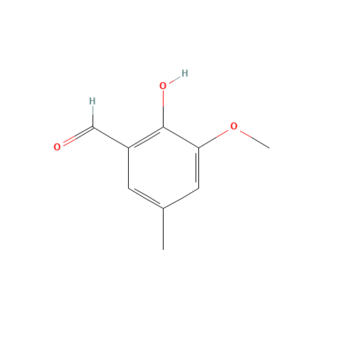 2-hydroxy-3-methoxy-5-methylbenzaldehyde (CAS: 7452-10-0) - Chemical Structure and Molecular Formula 