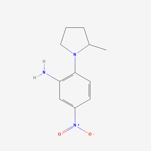 2-(2-methylpyrrolidin-1-yl)-5-nitroaniline (CAS: 1233920-71-2) - Chemical Structure and Molecular Formula 