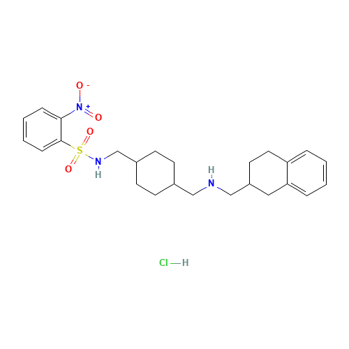 2-nitro-N-[[4-[(1,2,3,4-tetrahydronaphthalen-2-ylmethylamino)methyl]cyclohexyl]methyl]benzenesulfonamide;hydrochloride (CAS: 486453-65-0) - Related Chemical Product