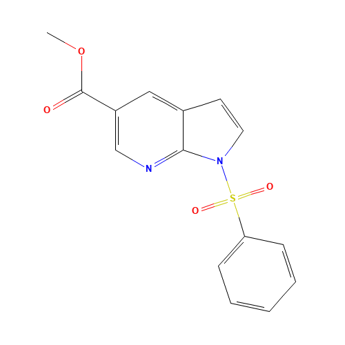 methyl 1-(benzenesulfonyl)pyrrolo[2,3-b]pyridine-5-carboxylate (CAS: 1083181-12-7) - Chemical Structure and Molecular Formula 