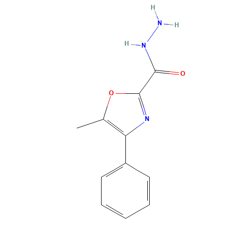 5-methyl-4-phenyl-1,3-oxazole-2-carbohydrazide (CAS: 33123-86-3) - Chemical Structure and Molecular Formula 