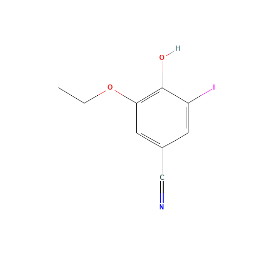 3-ethoxy-4-hydroxy-5-iodobenzonitrile (CAS: 330462-58-3) - Chemical Structure and Molecular Formula 