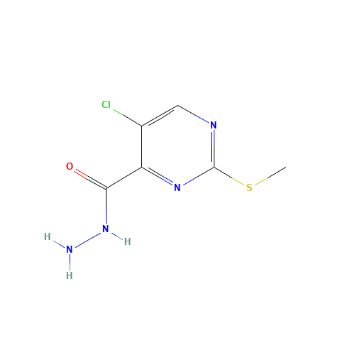 5-chloro-2-methylsulfanylpyrimidine-4-carbohydrazide (CAS: 893442-17-6) - Chemical Structure and Molecular Formula 