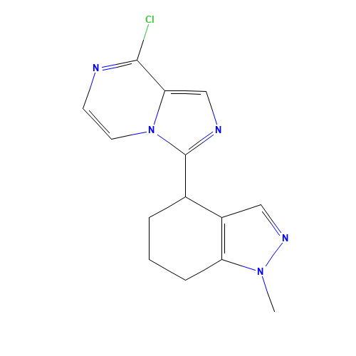 8-chloro-3-(1-methyl-4,5,6,7-tetrahydroindazol-4-yl)imidazo[1,5-a]pyrazine (CAS: 1620564-36-4) - Chemical Structure and Molecular Formula 