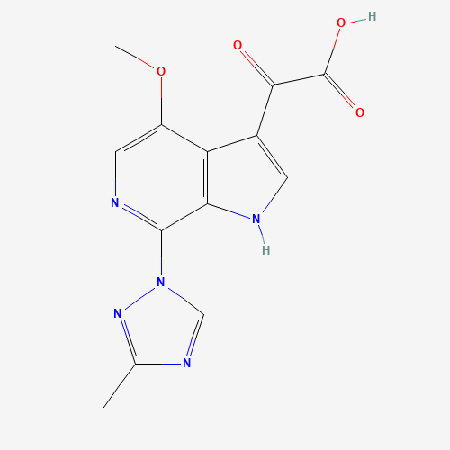 2-[4-methoxy-7-(3-methyl-1,2,4-triazol-1-yl)-1H-pyrrolo[2,3-c]pyridin-3-yl]-2-oxoacetic acid (CAS: 676491-47-7) - Chemical Structure and Molecular Formula 