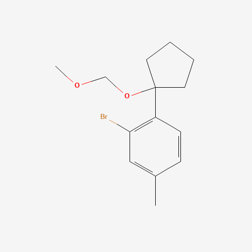 2-bromo-1-[1-(methoxymethoxy)cyclopentyl]-4-methylbenzene (CAS: 1437052-29-3) - Chemical Structure and Molecular Formula 