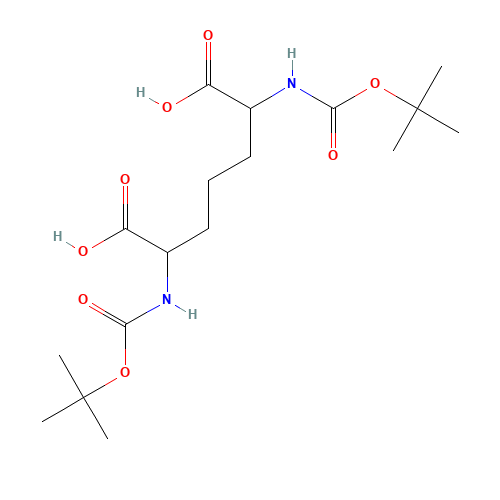 2,6-bis[(2-methylpropan-2-yl)oxycarbonylamino]heptanedioic acid (CAS: 98469-29-5) - Chemical Structure and Molecular Formula 