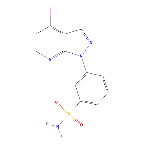 3-(4-iodopyrazolo[3,4-b]pyridin-1-yl)benzenesulfonamide (CAS: 1356054-64-2) - Chemical Structure and Molecular Formula 