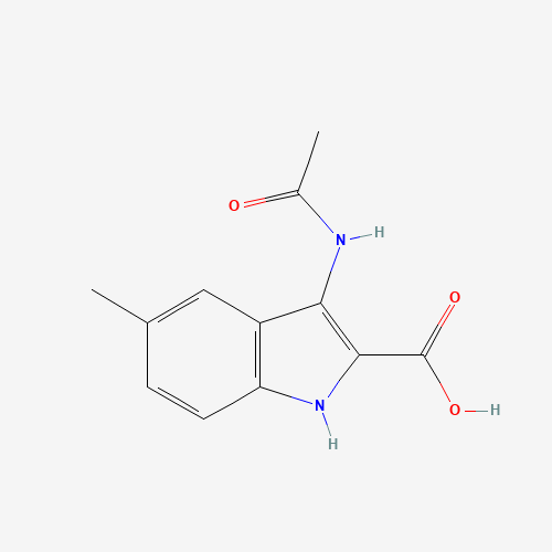 3-acetamido-5-methyl-1H-indole-2-carboxylic acid (CAS: 56545-54-1) - Chemical Structure and Molecular Formula 