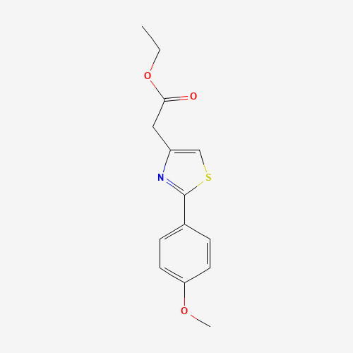 ethyl 2-[2-(4-methoxyphenyl)-1,3-thiazol-4-yl]acetate (CAS: 101346-41-2) - Chemical Structure and Molecular Formula 