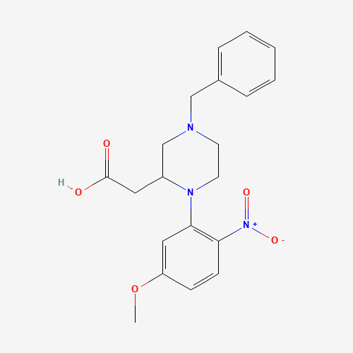 2-[4-benzyl-1-(5-methoxy-2-nitrophenyl)piperazin-2-yl]acetic acid (CAS: 1252646-15-3) - Related Chemical Product