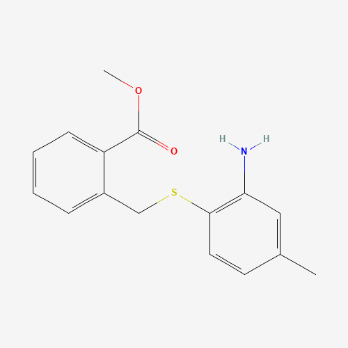 methyl 2-[(2-amino-4-methylphenyl)sulfanylmethyl]benzoate (CAS: 1448258-28-3) - Chemical Structure and Molecular Formula 