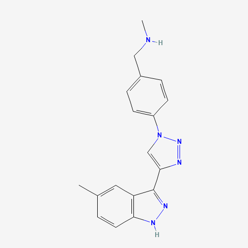 N-methyl-1-[4-[4-(5-methyl-1H-indazol-3-yl)triazol-1-yl]phenyl]methanamine (CAS: 1383702-23-5) - Chemical Structure and Molecular Formula 
