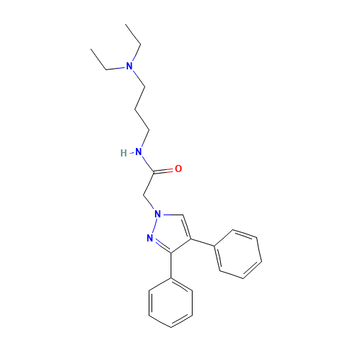 N-[3-(diethylamino)propyl]-2-(3,4-diphenylpyrazol-1-yl)acetamide (CAS: 120982-59-4) - Chemical Structure and Molecular Formula 