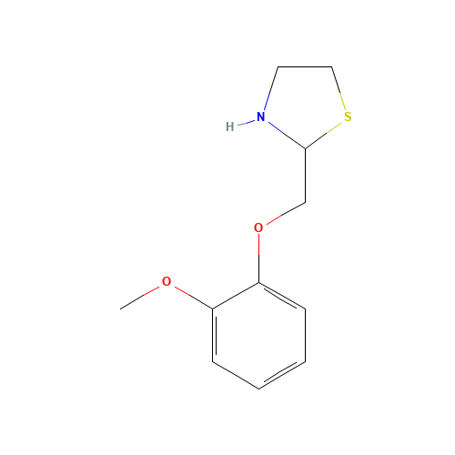 2-[(2-methoxyphenoxy)methyl]-1,3-thiazolidine (CAS: 103181-68-6) - Chemical Structure and Molecular Formula 