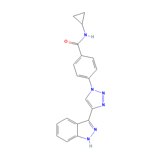 N-cyclopropyl-4-[4-(1H-indazol-3-yl)triazol-1-yl]benzamide (CAS: 1383702-76-8) - Related Chemical Product