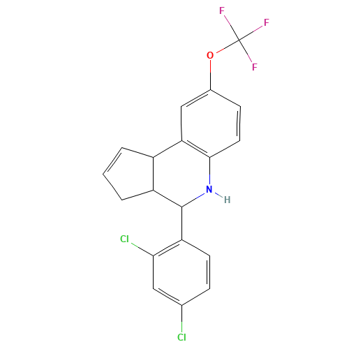 4-(2,4-dichlorophenyl)-8-(trifluoromethoxy)-3a,4,5,9b-tetrahydro-3H-cyclopenta[c]quinoline (CAS: 342405-95-2) - Related Chemical Product