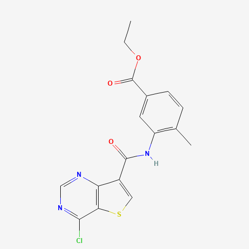 ethyl 3-[(4-chlorothieno[3,2-d]pyrimidine-7-carbonyl)amino]-4-methylbenzoate (CAS: 1318242-83-9) - Related Chemical Product