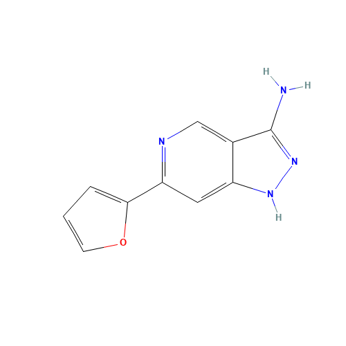 6-(furan-2-yl)-1H-pyrazolo[4,3-c]pyridin-3-amine (CAS: 608142-07-0) - Chemical Structure and Molecular Formula 