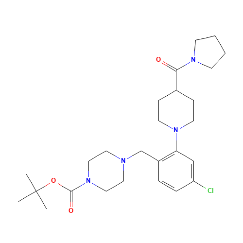 tert-butyl 4-[[4-chloro-2-[4-(pyrrolidine-1-carbonyl)piperidin-1-yl]phenyl]methyl]piperazine-1-carboxylate (CAS: 1460032-53-4) - Related Chemical Product