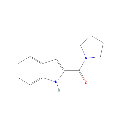 1H-indol-2-yl(pyrrolidin-1-yl)methanone (CAS: 123500-70-9) - Chemical Structure and Molecular Formula 
