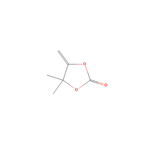 4,4-dimethyl-5-methylidene-1,3-dioxolan-2-one (CAS: 4437-80-3) - Chemical Structure and Molecular Formula 
