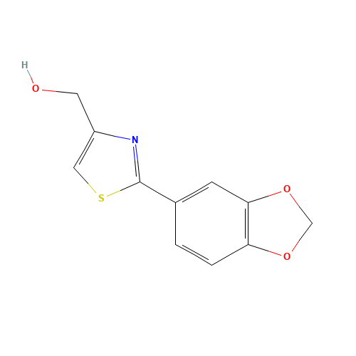 [2-(1,3-benzodioxol-5-yl)-1,3-thiazol-4-yl]methanol (CAS: 248249-56-1) - Chemical Structure and Molecular Formula 