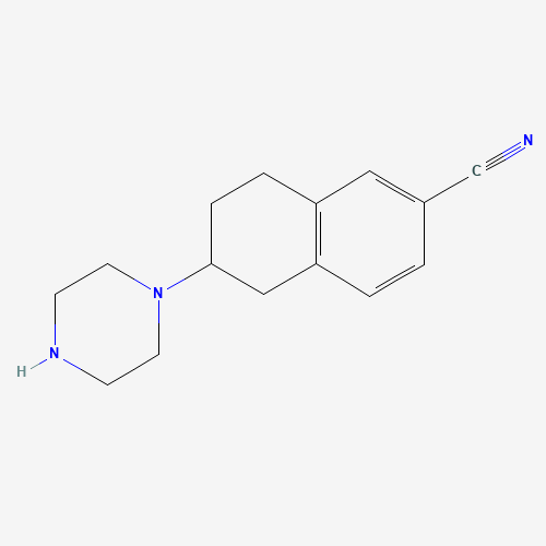 6-piperazin-1-yl-5,6,7,8-tetrahydronaphthalene-2-carbonitrile (CAS: 1374357-54-6) - Chemical Structure and Molecular Formula 